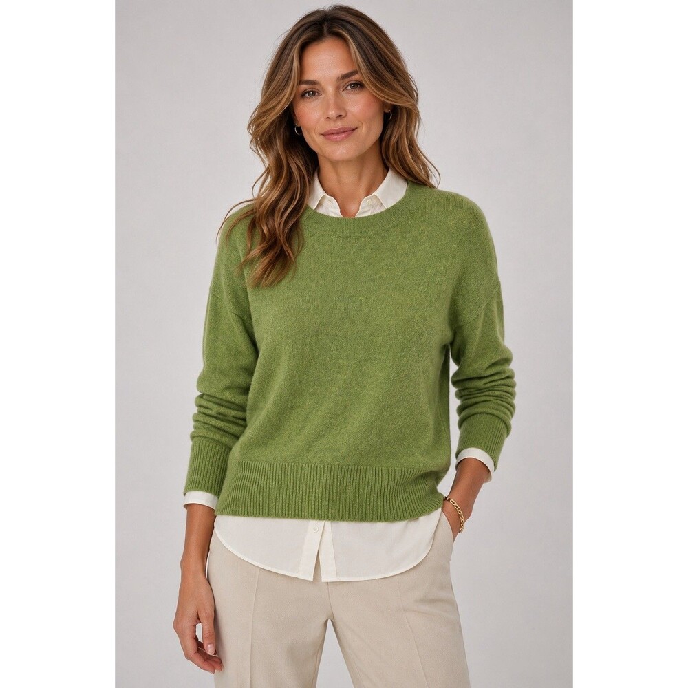 Cashmere Green Sweater Women’s XL Long Sleeve Crew Neck